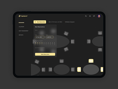 Restaurant Booking App - Tablet app booking dailyui design ecommerce food order reservation restaurant tablet touch ui