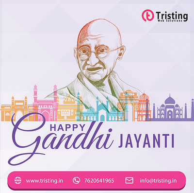 gandhi jayanti banner branding graphic design illustration ins poster