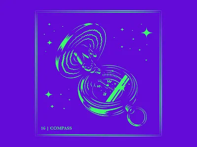 Day 16 | Compass app branding compass design drawing illustration logo portal typography ui ux vector