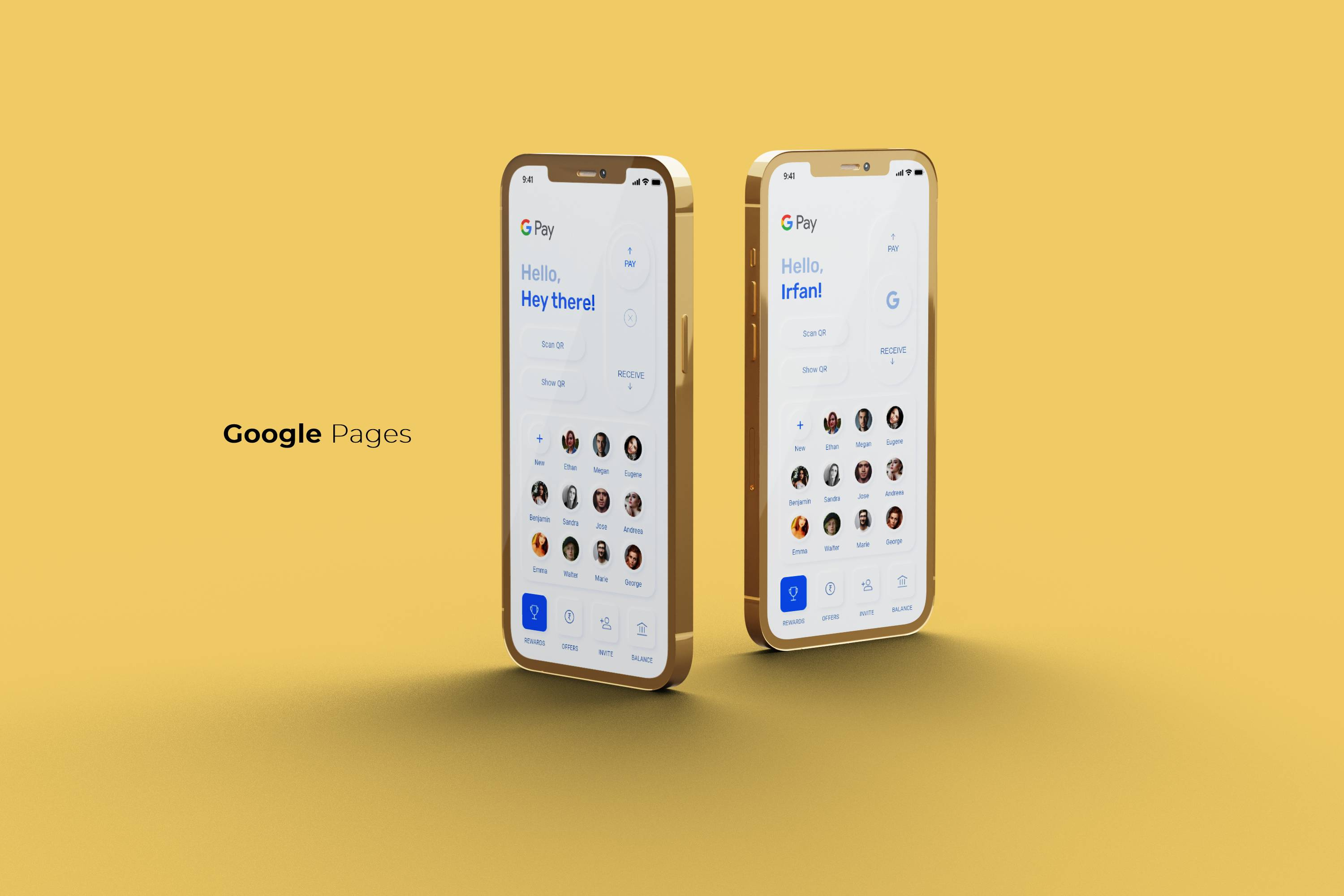 Example of Google pages UI