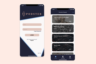 Podster - Mobile Application design mobile app mobile app design ui ux