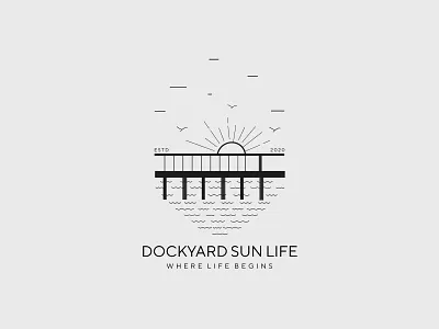 Modern Logo for DOCKYARD SUN LIFE art brand identity branding design flat graphic art graphic design graphics design icon illustration insurance logo logo logos minimalist modern nature typography ui vector web site