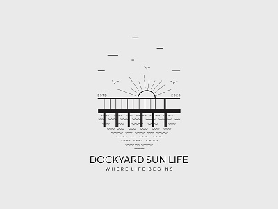 Modern Logo for DOCKYARD SUN LIFE art brand identity branding design flat graphic art graphic design graphics design icon illustration insurance logo logo logos minimalist modern nature typography ui vector web site