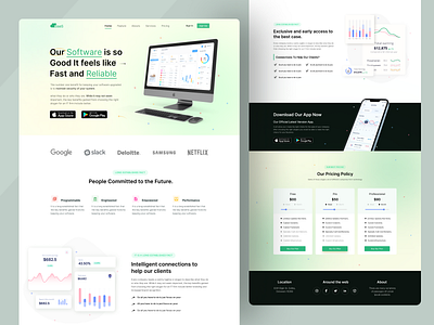 Saas Landing Page apps design home page interface landing page minimal products saas saas landing page software ui ui interface uiux user interface ux web design website