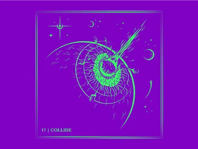 Day 17 | Collide app asteroids branding design drawing illustration logo planets typography ui ux vector