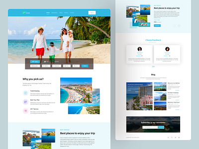 Travel Landing Page Design agency landing page agency management branding clean creative design header homepage identy minimal product design project travel landing page trending uiux user interface web webdesign webpage website
