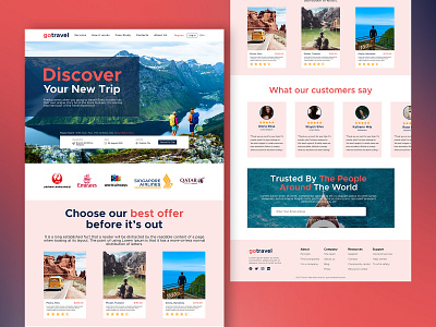 GoTravel-Travel Landing Page UI Design camping figma landing page landing page design landing page ui love travel tour travel travel app travel ui travel world travelling ui design ui kits ui travel ux design world xd