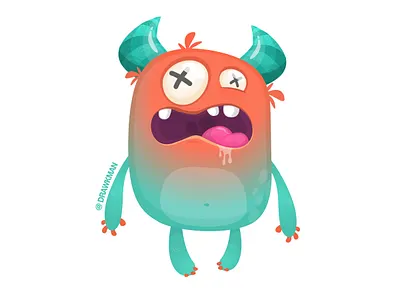 | glow pop jiggly dead | - cartoon scary monster character cartoon character creature design drawkman funny halloween illustration monster scary sticker vector