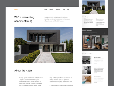 Apart - Landing Page apart branding clean design landingpage minimal ui userinterface ux