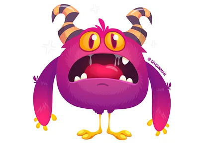 | q u i x o t i c | - cartoon funny crying monster design cartoon character creature design funny halloween illustration logo monster scary sticker vector