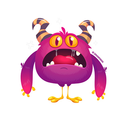 | q u i x o t i c | - cartoon funny crying monster design cartoon character creature design funny halloween illustration logo monster scary sticker vector