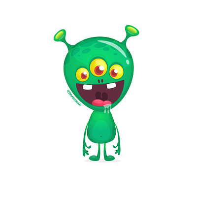 | Ufffo Aye-Aye-Aye | - cartoon funny green alien character alien cartoon character creature design drawk drawkman funny green halloween illustration monster package scary sticker thee eyed