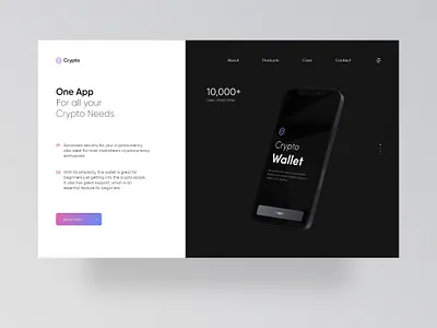 Crypto app crypto hero section homepage uihomepage ui website design