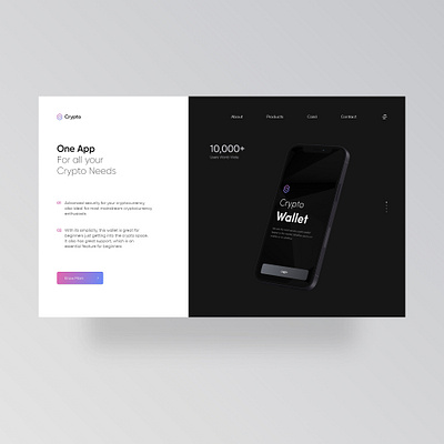 Crypto app crypto hero section homepage uihomepage ui website design