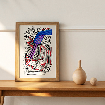 Abstract hand drawn painter. Unusual artwork abstract art artwork curvedline design drawing handdrawn illustration line painter poster print uniqueart unusualart