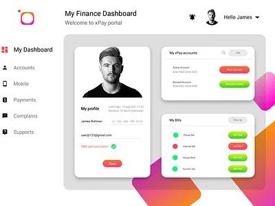 Finance Company Dashboard Design app branding dashboard design figma graphic design illustration typography ui uiuxdesign ux web webdesign