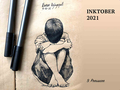 Inktober2021- Pressure 2021 artwork boy design drawing handdrawing illustration ink inktober inktober2021 inktober2021pressure kumarr pen penandink pressure sketch stroke