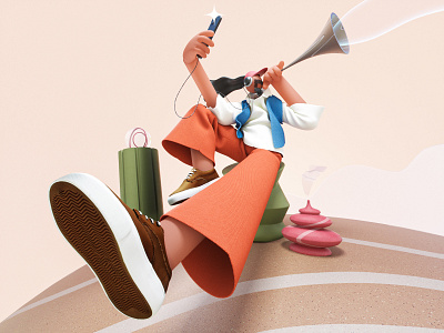 Air Charmer 3d c4d design illustration visual