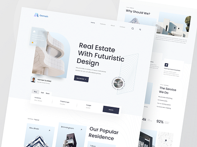 Oemah - Real Estate Landing Page app design furniture landing page real estate real estate app ui uidesign user experience userinterface ux