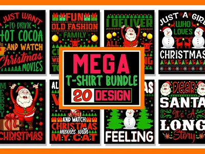 Christmas T-shirt Design Bundle christmas christmas design christmas tshirt christmas tshirt design design illustration merch by amazon pod tshirt design teesdesign tshirt design tshirt designer tshirtdesign