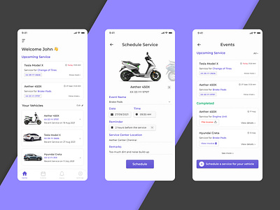 Vehicle Maintenance App app app design design figma mockup product product design sketch ui ui design vehicle app vehicle maintenance vehicle service app visual design web design