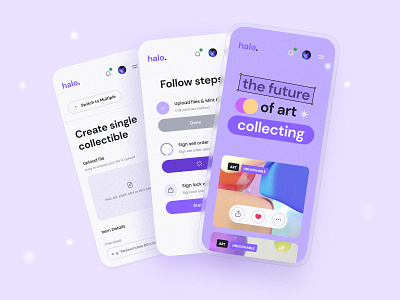 Halo | Crypto NFT Marketplace app crypto ethereum illustration interface marketplace mobile nft ui ux