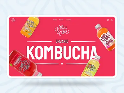 Komvida Kombucha - Hero Design 3d animation branding drink dynamic fruit healthy hero interactive kmovida kombucha motion slider webdesign