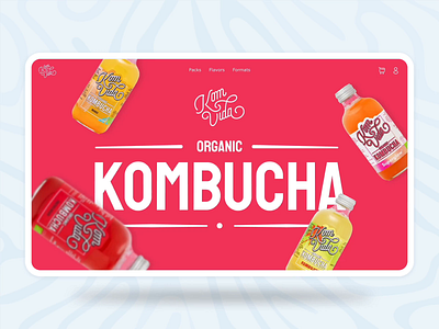 Komvida Kombucha - Hero Design 3d animation branding drink dynamic fruit healthy hero interactive kmovida kombucha motion slider webdesign