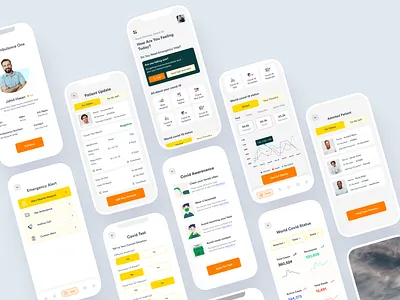 Covid-19 Mobile App case study clean corona covid app covid mobile covid screens covid19 disease graphic design logo minimal app minimal design profile splash ui ux covid
