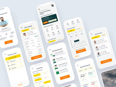 Covid-19 Mobile App case study clean corona covid app covid mobile covid screens covid19 disease graphic design logo minimal app minimal design profile splash ui ux covid