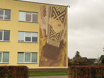 Lithuanian historian Adolfas Šapoka gymnasium in Utena. kaunas lithuania neomural plugas spraypainting utena