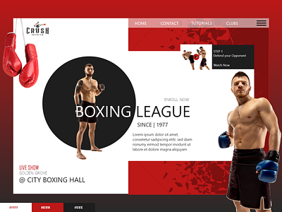 Boxing Landing Page UI boxing color palette design illustration landing page new red and black ui uiux website