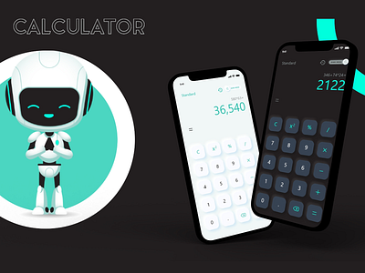 Calculator Dark and Light UI app calculator color palette design maths mobile app mobile ui new ui uiux