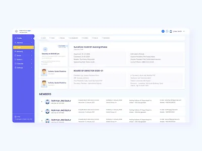 Club Application Dashboard club administrator club application dashboard design event calender event management form design graphic design member management modern design multi user product design ui unique design user different role user management ux ux research web application web template website design