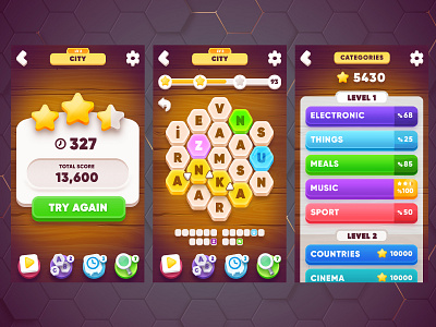 Puzzle Game Gui 3d animation art branding design designer graphic design illustration logo motion graphics portfolio ui ui ux ui design uidesign uikits xd xd design xd ui kit