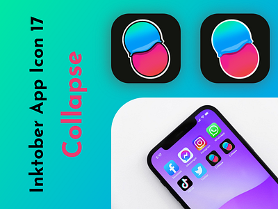 Inktober App Icon 17 - Collapse 17 adobe xd app apple balloon balls challenge collapse color design draw gradient icon illustration inktober inktober2021 logo october ui ux