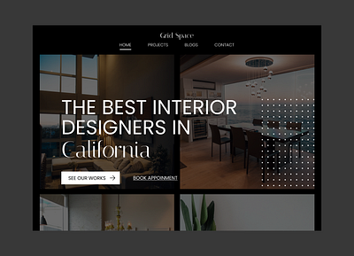 Landing page for an interior design company furniture houses interior design ui web design