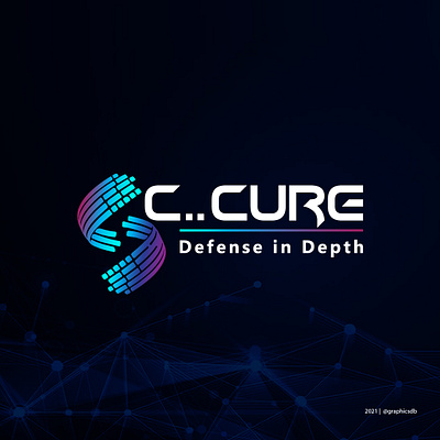 C CURE system branding data design identity illustration logo luxury brand security technology typo