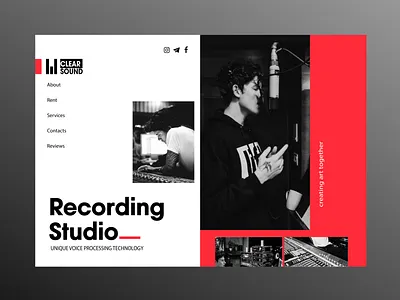 CLEAR SOUND// website for a recording studio branding design art graphic design logo site typography ui ux vector website