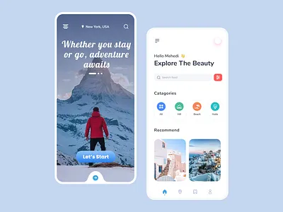 Travel Agency App Design Concept adventure agency app booking clean flight home page illustration landing page minimal mobile app product design tourism travel trip ui ux vacation web design