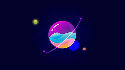 glass planet vector