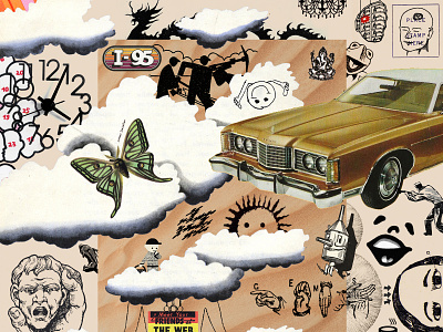 Meet Your Friends at The Web. collage design digital illustration james lano logo orlando photoshop retro streetwear
