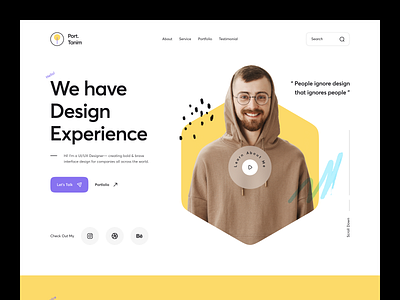 Personal Portfolio Website – Hero header business header home page landing page design layout modern personal portfolio portfolio site portfolio website product service startup tanim ui ui design ux web web design website design