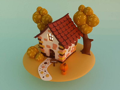 Family house 3d art 3d design 3d illustration 3dart family house illustration pumpkin