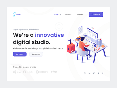 UNIEX - Landing Page Design 🚀 3d animation app art branding design designing dribbble graphic design icon icons illustration logo motion graphics popular product design trending ui ux vector