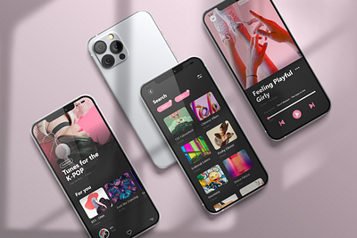 Music Player Mobile Application UI app color palette design mobile music player phone ui uiux