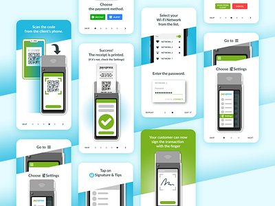 Payment App Tutorials android app design apple pay google pay graphic design icon design illustration information intro screen ios nfc pay payment payments qr qr code smart tutorial visual design walkthrough