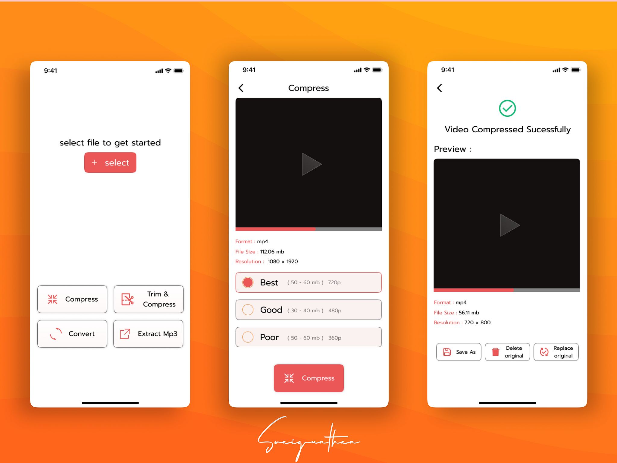 Video Compression app ui / ux Design Figma by vaigunthan sundar on Dribbble
