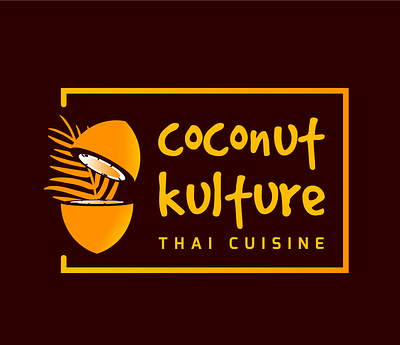 Coconut Kulture Restaurant Logo 2d branding clean coconut design digital graphic design illustration logo minimal nature organic palm tree restaurant simple thailand vector