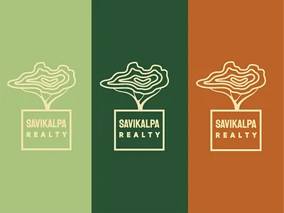 Savikalpa Realty Logo 2d branding clean color pallete creative design digital graphic design illustration logo minimal natural nature organic simple tree vector